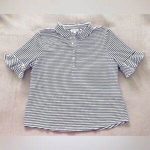 Chico's Navy and White Striped Blouse